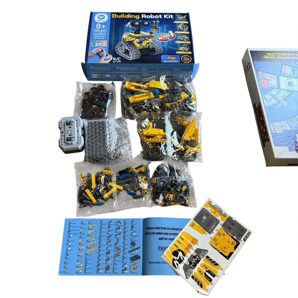 Sillbird Building Robot Kit 5-in-1 STEM App Remote Control 488pcs Yellow Black